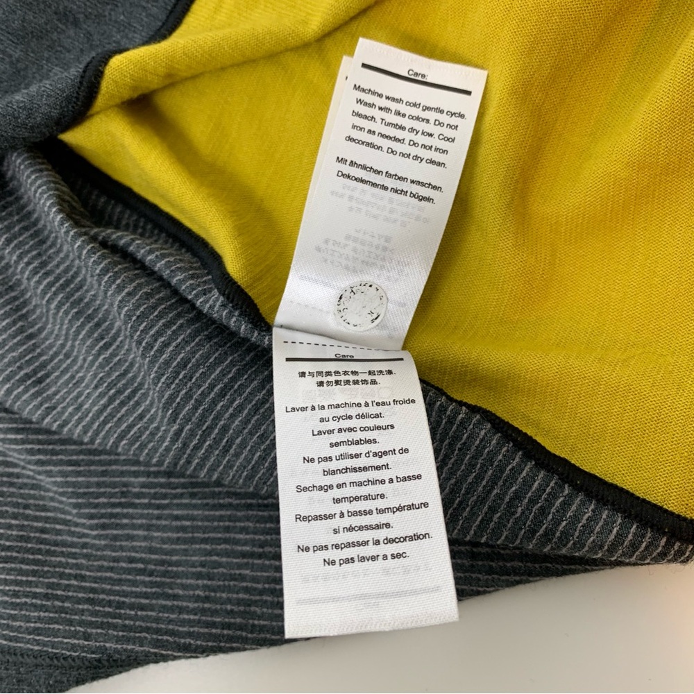 Smartwool Base Layer Long Sleeves Shirt 1/4 Zip Merino Sport 150 XL Gray Yellow - Picture 14 of 15